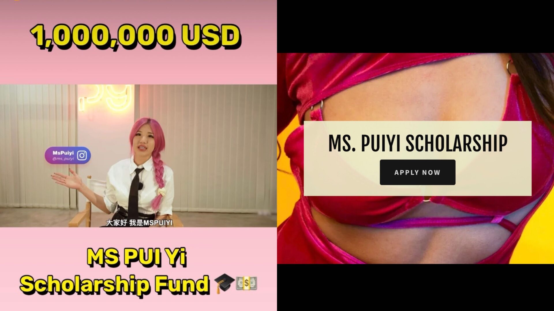 Former Malaysian OnlyFans star Ms Pui Yi launches US$1 million scholarship  fund | Coconuts