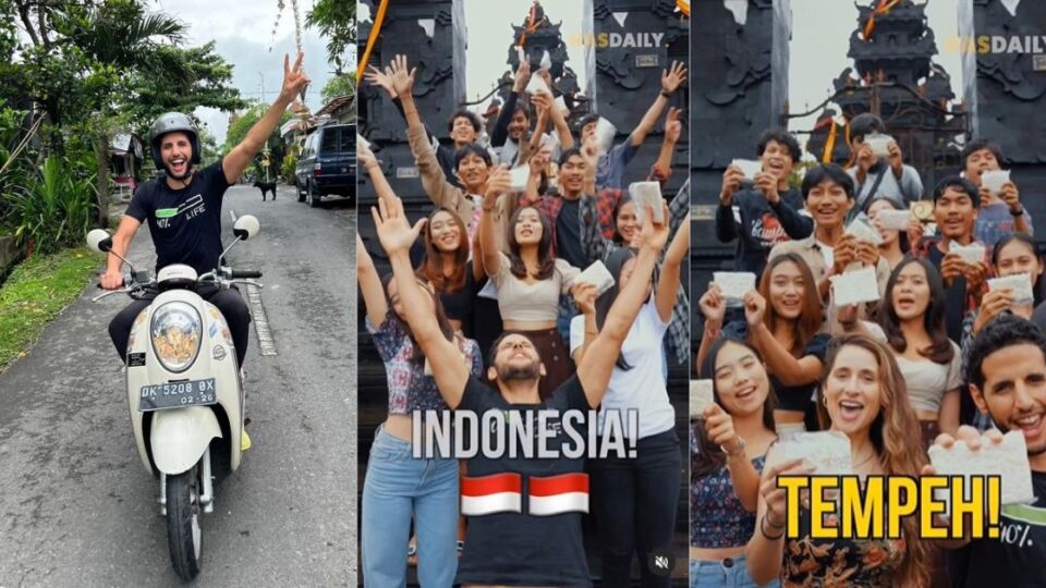 Arab-Israeli vlogger Nuseir Yassin, more popularly known as Nas Daily on Facebook, TikTok, and Instagram, touched down in Indonesia (Bali, to be specific) over the weekend despite being denied entry in 2018, allegedly due to him holding an Israeli passport. Photo: Screengrab.