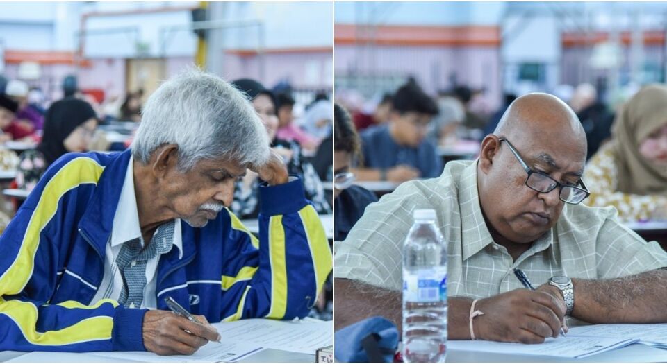 Recently, Ramesh (left) and Krishnan (right) sat for their end-of-semester university exam at Sultan Zainal Abidin University in Terengganu. Photo credit: Sultan Zainal Abidin University Facebook 
