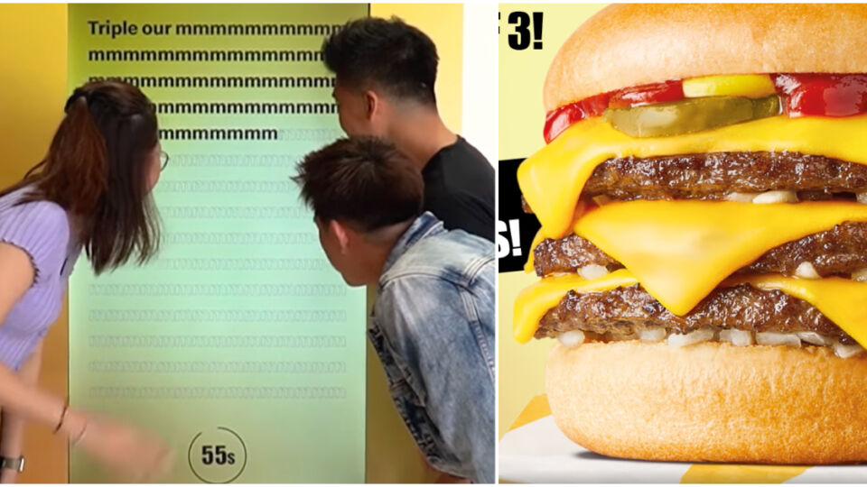 McDonald’s new group challenge to win the Triple Cheeseburger. Photos: McDonald’s/Facebook
