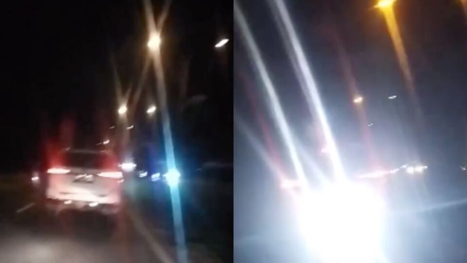 A Toyota Fortuner with blinding custom tail lights in Indonesia. Photo: Video screengrab from Instagram/@dashcamindonesia