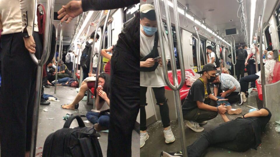 In 2021, 213 passengers were hurt when an LRT train carrying passengers collided with an empty train between the KLCC and Kg Baru stations. Photos: Justin Prabakaran/Twitter
