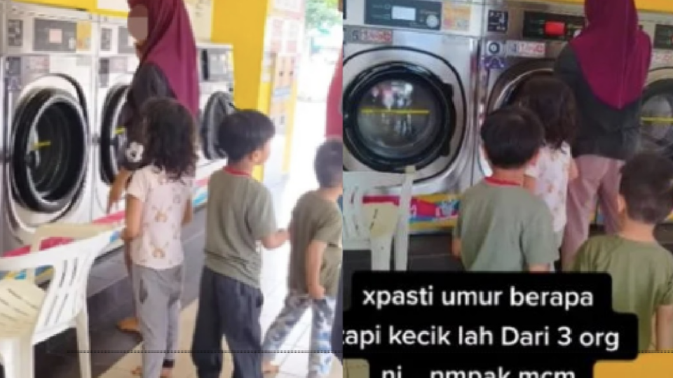 The incident almost turned into a nightmare if it wasn’t for a stranger who saw what happened and alerted people nearby that there was a child locked inside the laundry machine. Screengrab from @azurasapari618 TikTok.
