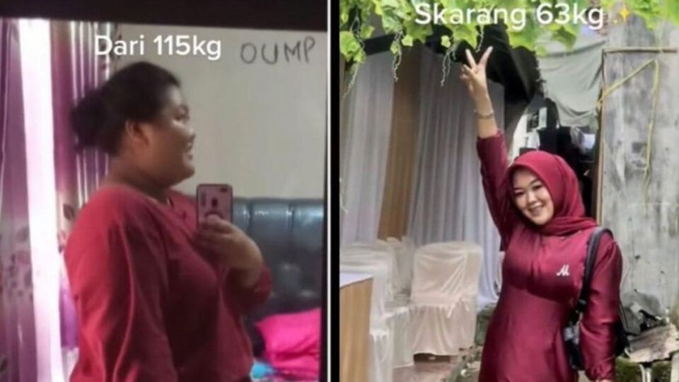 Indonesian TikToker documented going from 115 kg to 63 kg. Photo: TikTok/@mionggggg10