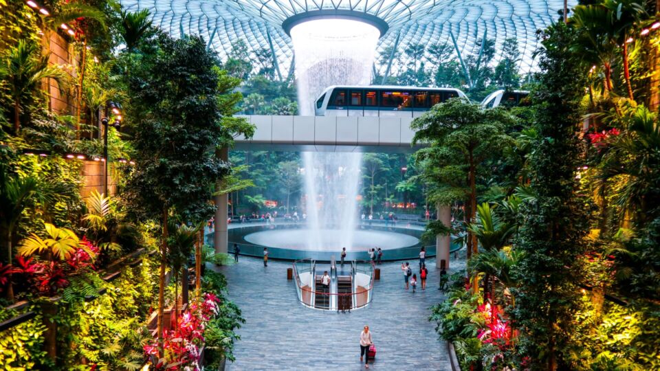 The rain vortex in Jewel Changi Airport. Photo: Unsplash