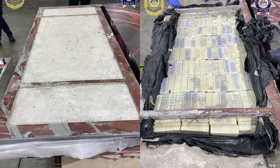 This 336kg seizure stands as the second largest detection of heroin on Australian soil in law enforcement history. Photos: Australian Federal Police
