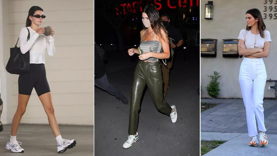 Kendall Jenner seen sporting New Balance sneakers. Photos: Backgrid