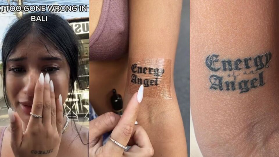 An Australian influencer’s pursuit of the perfect tattoo in Bali ended in anguish and disappointment. Photo: Screengrab.