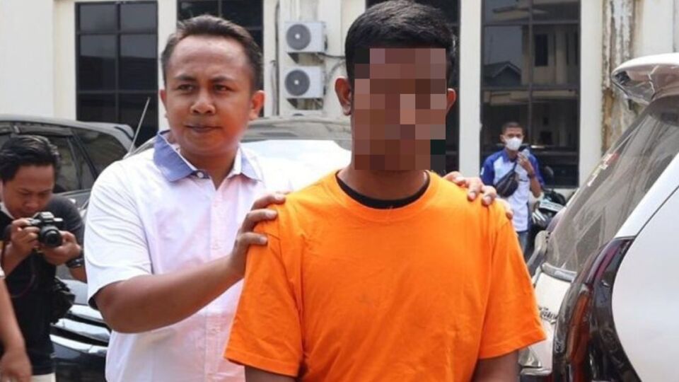 RD, 25, was arrested for the murder of his wife. He shoved a bakso in her mouth to make it appear like she choked on the meatball. Photo: Handout