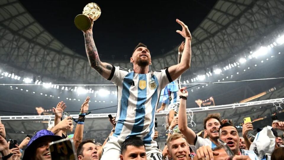 Lionel Messi celebrating Argentina’s 2022 World Cup triumph. Photo: Instagram/@afaseleccion