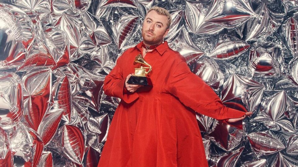 The English singer with his Grammy in a February photo. Photo: Sam Smith/Facebook
