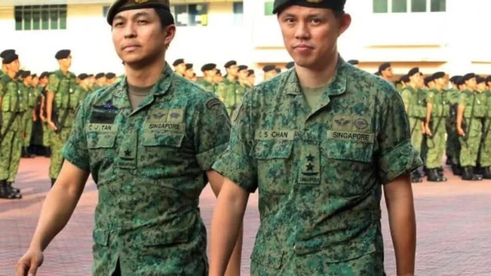 Speaker of the Parliament Tan Chuan-Jin 
(left) and Minister for Education and Minister-in-charge of Public Service Chan Chun Sing 
(right). Photo: Tan Chuan-Jin/Facebook
