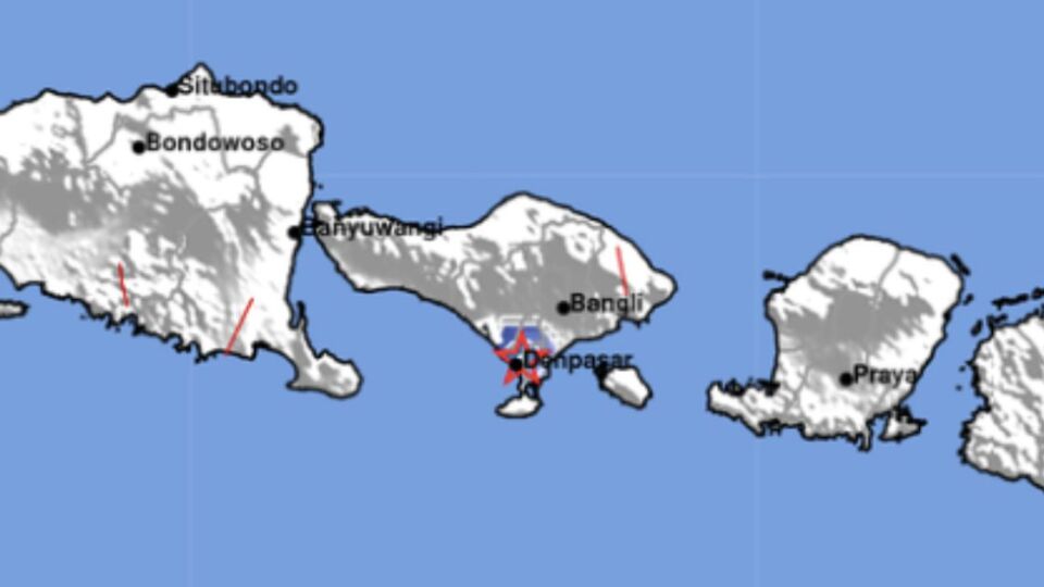 Bali earthquake on Aug. 21, 2023. Photo: Meteorology, Climatology, and Geophysics Agency (BMKG)