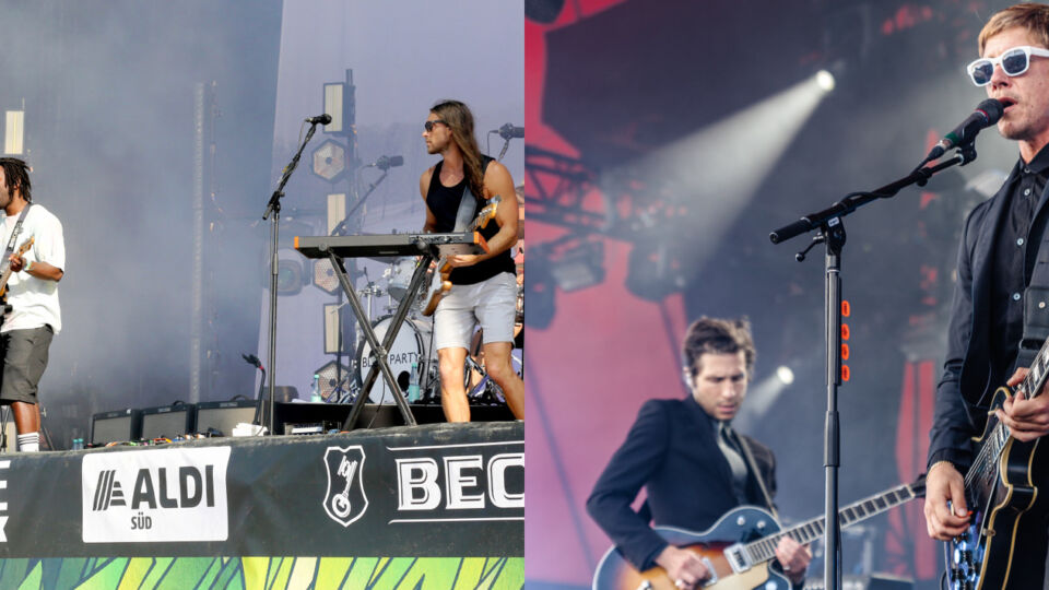 Left: Bloc Party. Right: Interpol. Photos via Wikimedia Commons 