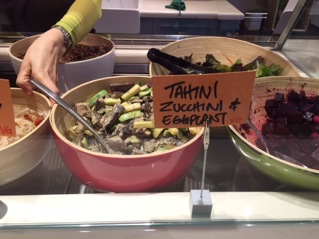 Freshly made Tahini Zucchini and Eggplant Fresca eggplant