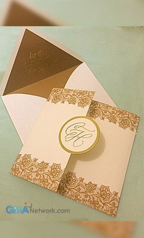 Wedding invitation of Heart Evangelista and Chiz Escudero