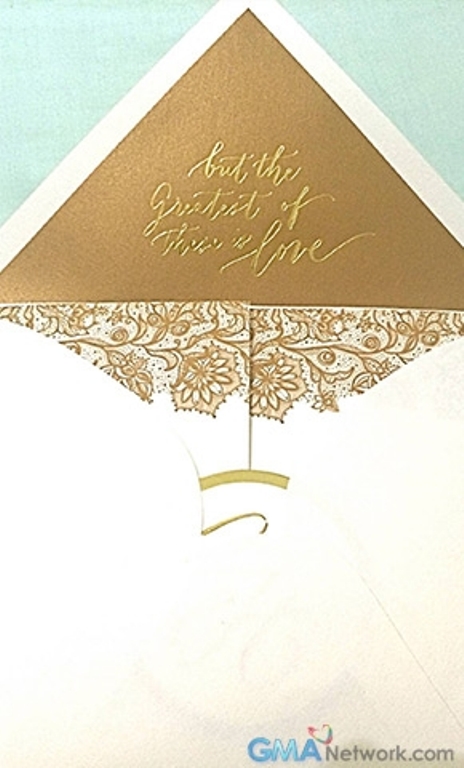 Wedding invitation of Heart Evangelista and Chiz Escudero