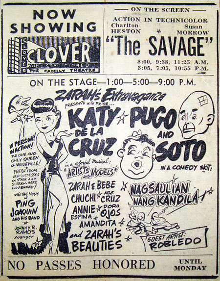 A movie poster from Clover Theater