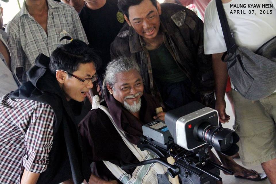 Kyaw Thu gets behind the camera on-set. PHOTO/MAUNG KYAW HEIN/ FACEBOOK