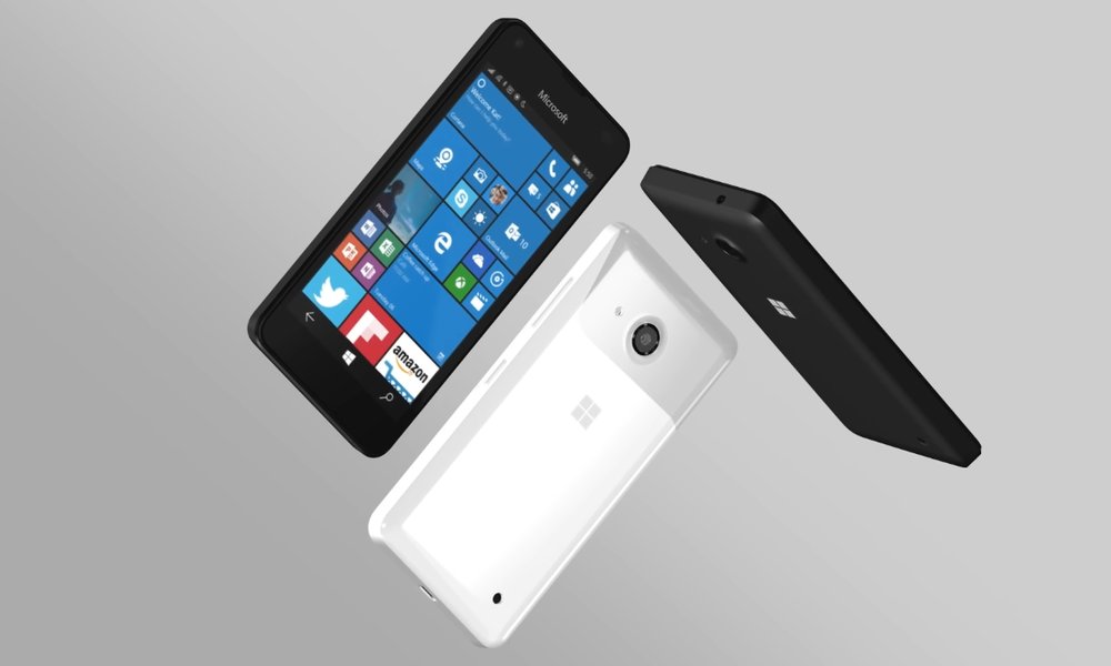 Microsift Lumia 550 hitam dan putih