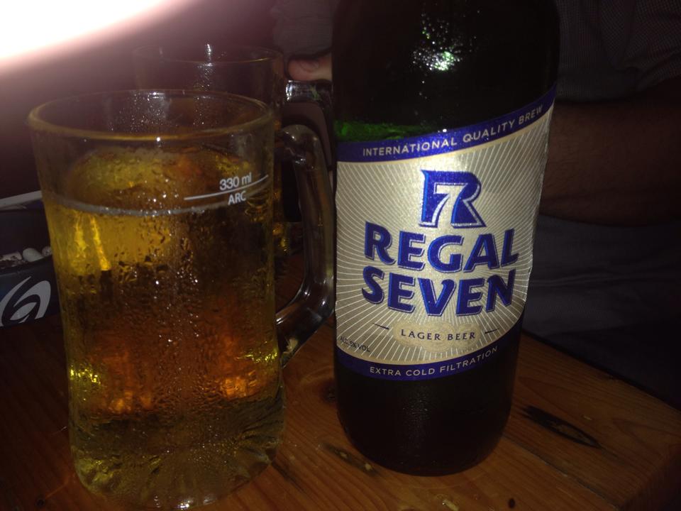 Regal Seven bottle and glass