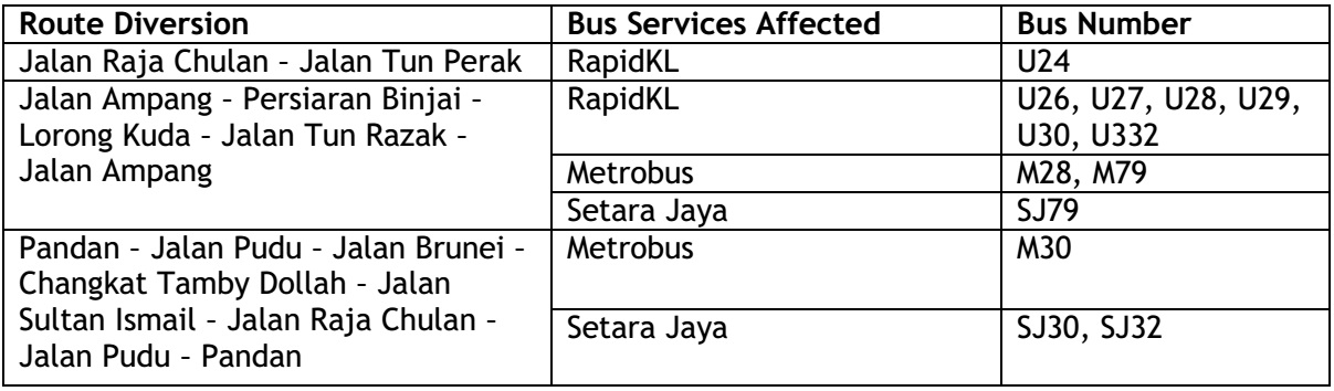 Bus Service schedule (SPAD)