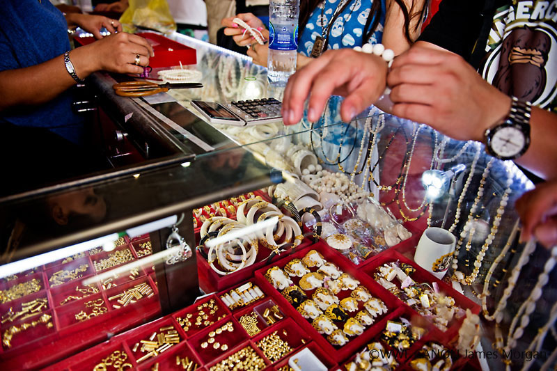 Ivory is sold openly at a Bangkok market. 