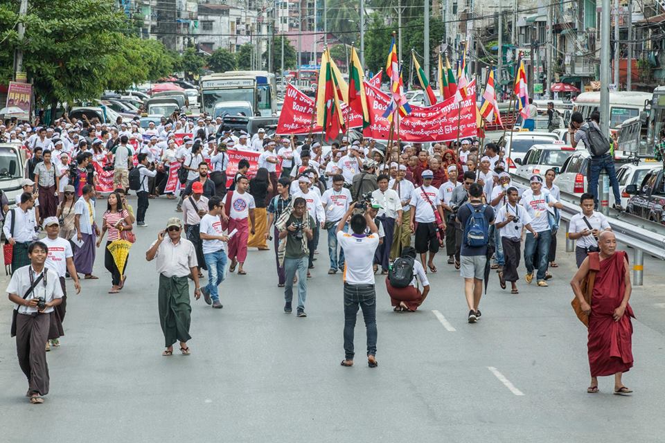 Rally in Yangon on May 27, 2015. PHOTO/COCONUTS YANGON