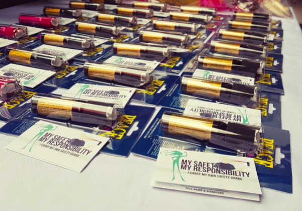 Pepper spray distributed by Rhian Ramos and her fans at the MRT-Ayala station. PHOTO: Instagram/ CyberRHIANS