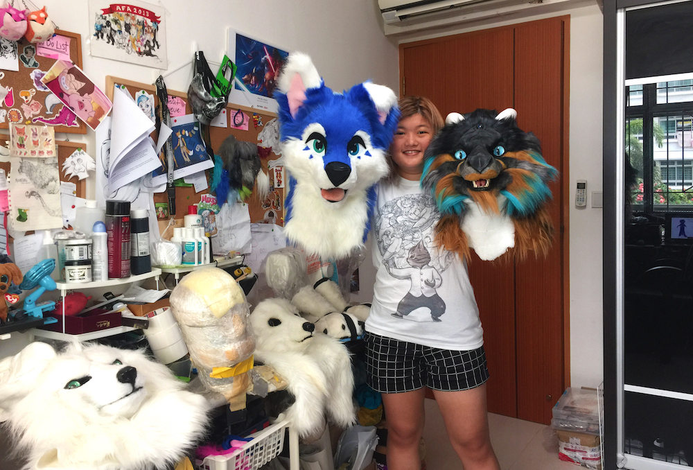 SG furry Kiba in her Animagus Studios workshop in Tiong Bahru