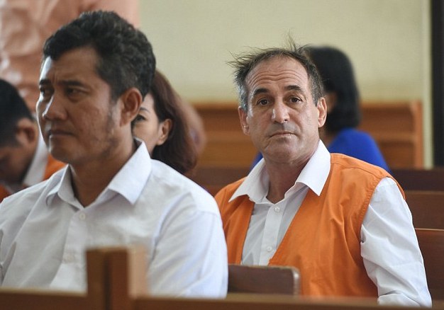 Australian man Giuseppe Serafino sits in Denpasar Court. Serafino is charged with possession and transport of hashish. Photo: AFP