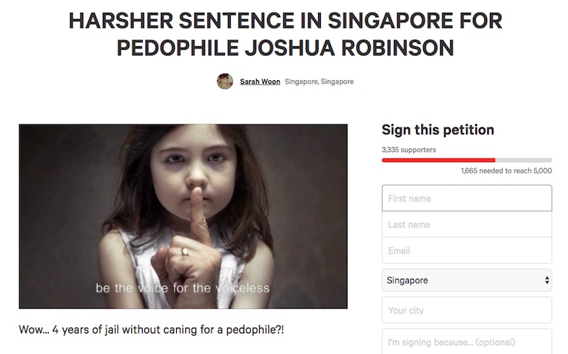 Screengrab of the Change.org petition page