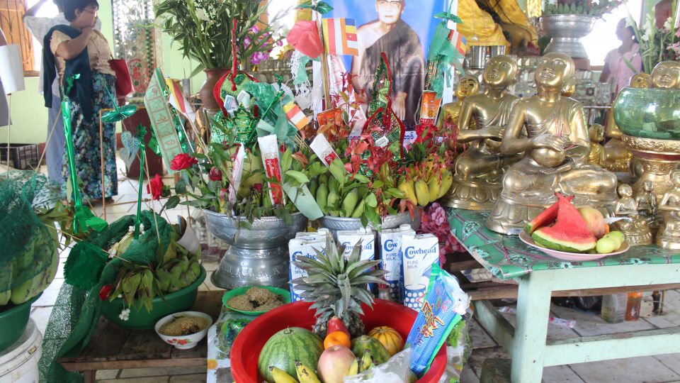 Worshippers place gifts like these in the Twante Snake Temple, hoping the forces of nature will intercede on their behalf. Photo: Jacob Goldberg