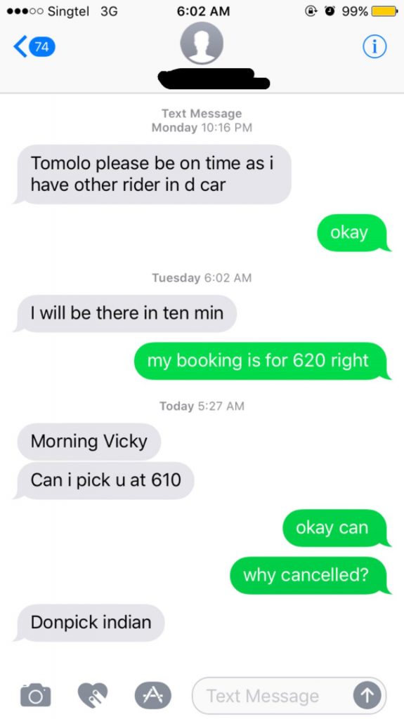 Grabhitch racist driver