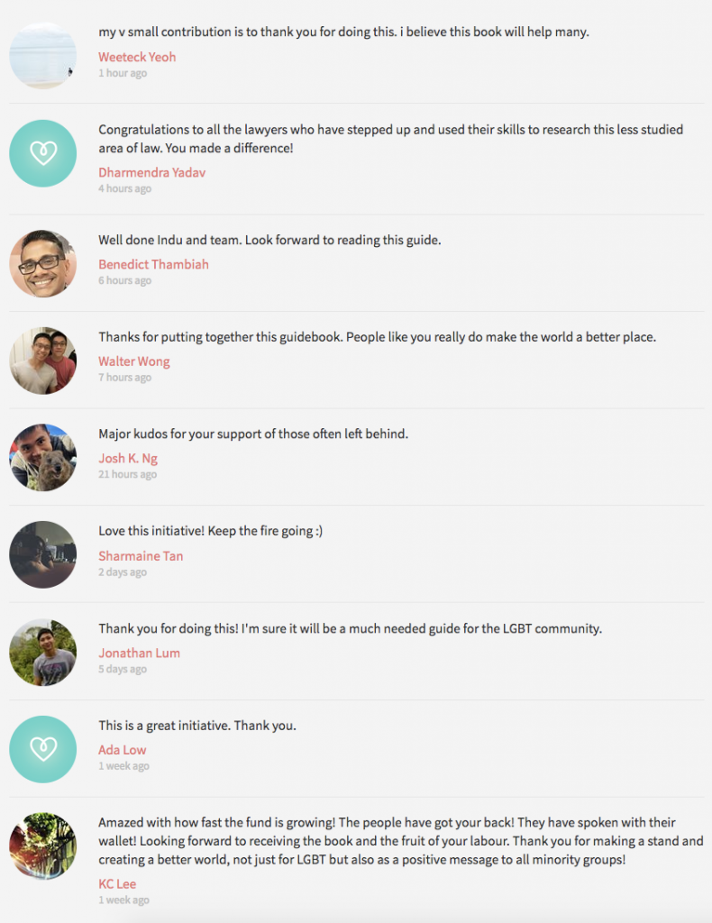 Support for LGBT legal guidebook Singapore