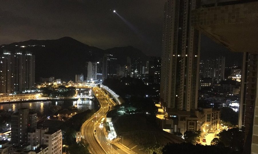 Many netizens uploaded photos and videos of the government helicopter scouring the area for the missing swimmers. Photo: Harry Cheng via Facebook