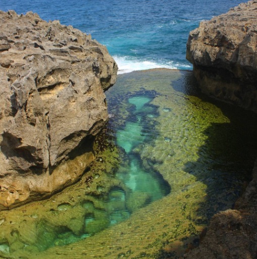 Angel’s Billabong, a natural sort of infinity pool on Nusa Penida. Photo: Instagram