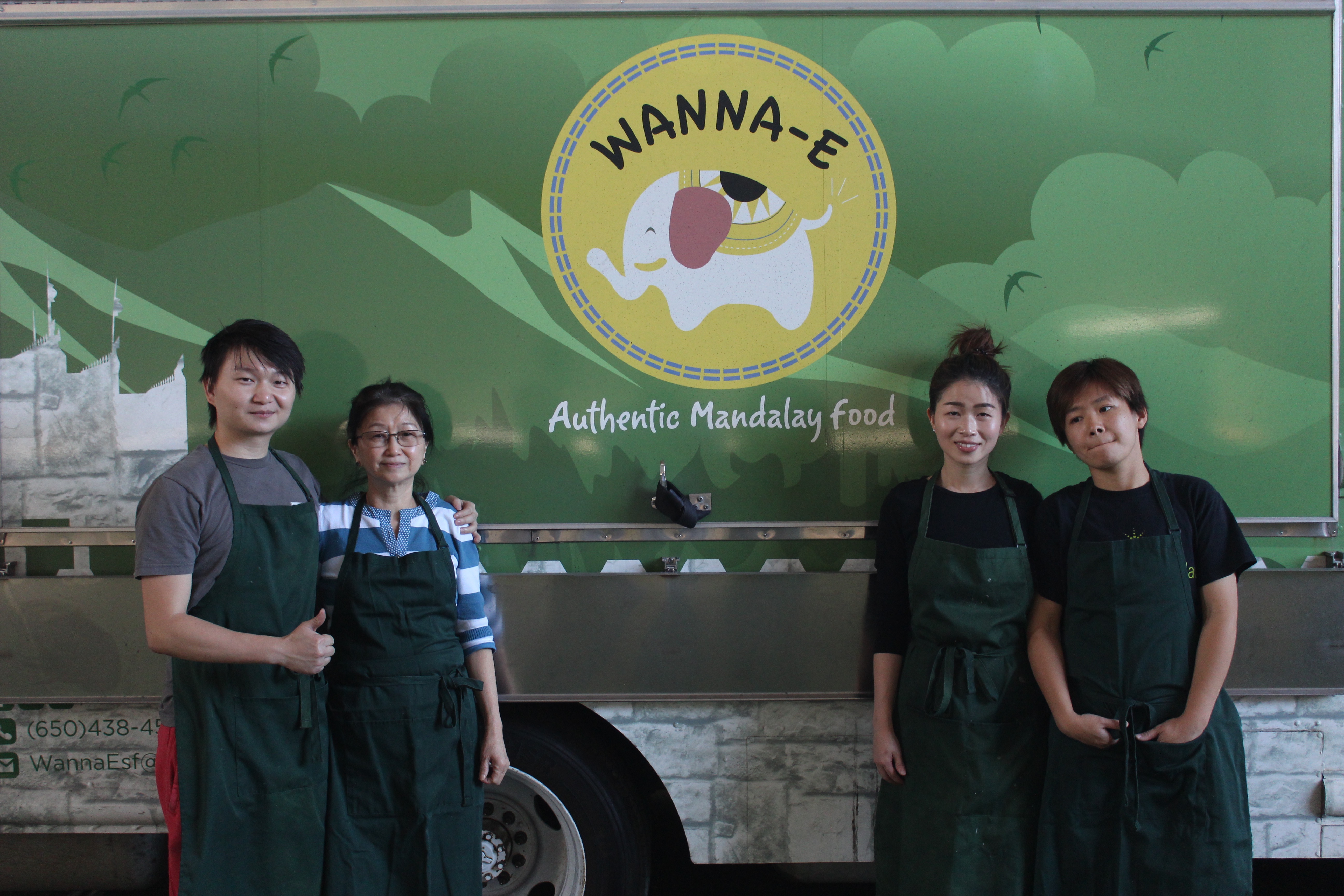 William Lee (left), his mom, his sister, and a family friend run the Wanna-E food truck in San Francisco. Photo: Benny Lipson