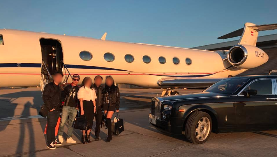 Vorayuth “Boss” Yoovidhya was photographed at the Farnborough Airport, in Hampshire, England, January 2017. Photo: Facebook