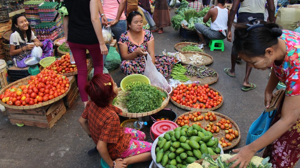 A Yangon food market. Photo: Jacob Goldberg