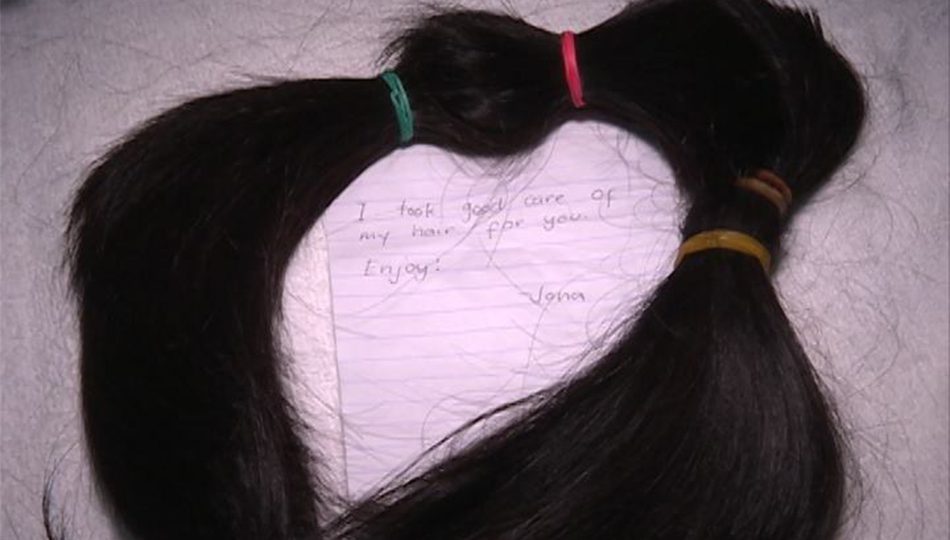 “I took good care of my hair for you. Enjoy! -Jona” | PHOTO: ABS-CBN News Online