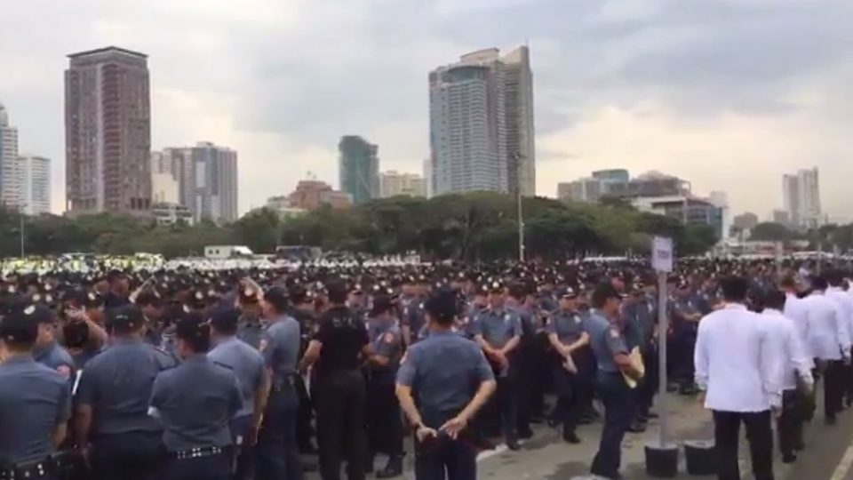Security personnel for ASEAN Summit. PHOTO: Screengrab from ABS-CBN footage