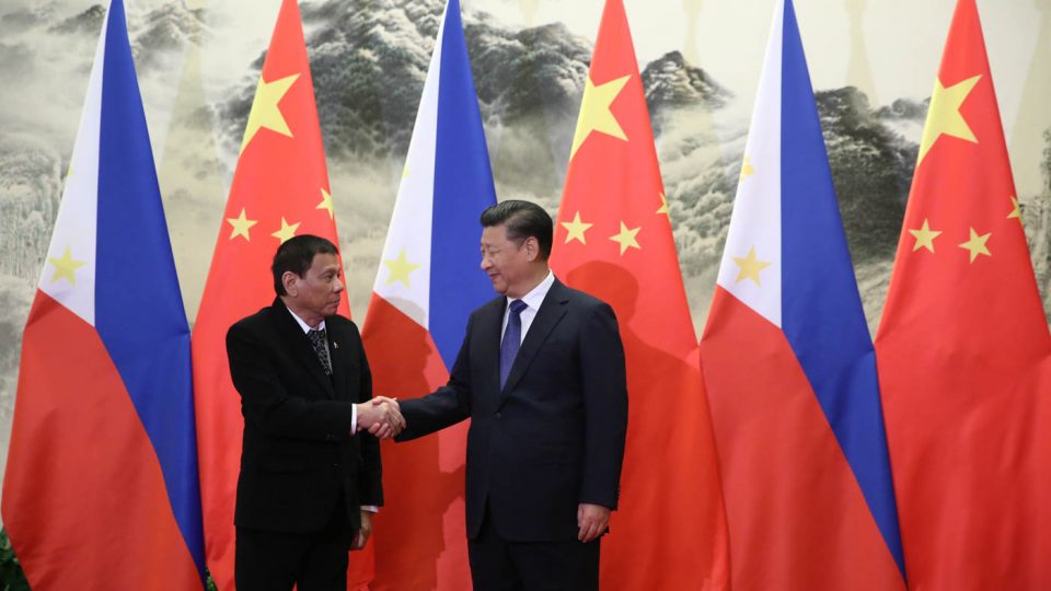 President Rodrigo Roa Duterte shakes hands with People’s Republic of China President Xi Jinping during October 2016 bilateral meetings at the Great Hall of the People, Beijing. PHOTO: PPD/King Rodriguez