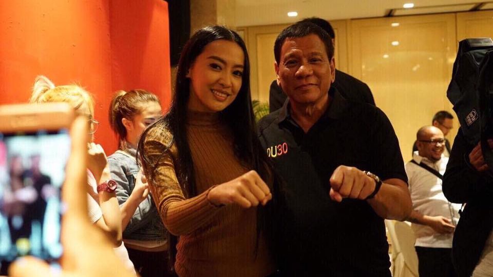 Mocha Uson with President Rodrigo Duterte. PHOTO: Facebook/Mocha Uson Blog
